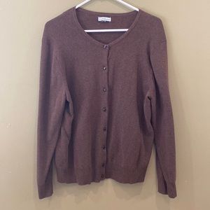 Brown Long Sleeved Cardigan Sweater